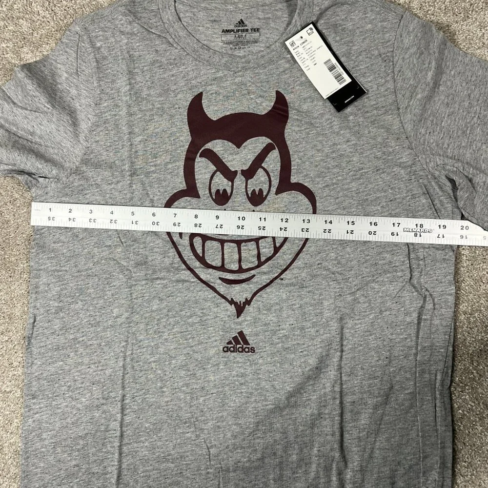 Adidas Mens M Heather Gray Graphic Arizona State Sun Devils‎ NCAA Amplifier Tee